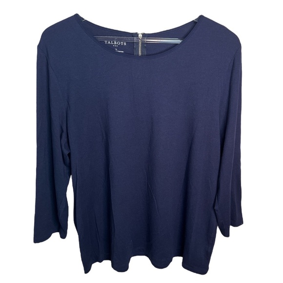 Talbots Long Sleeve Navy Blue Women’s Top - Picture 1 of 6